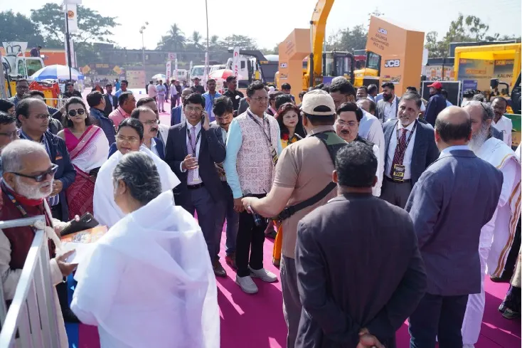 Heavy machinery display at Odisha Mining Expo